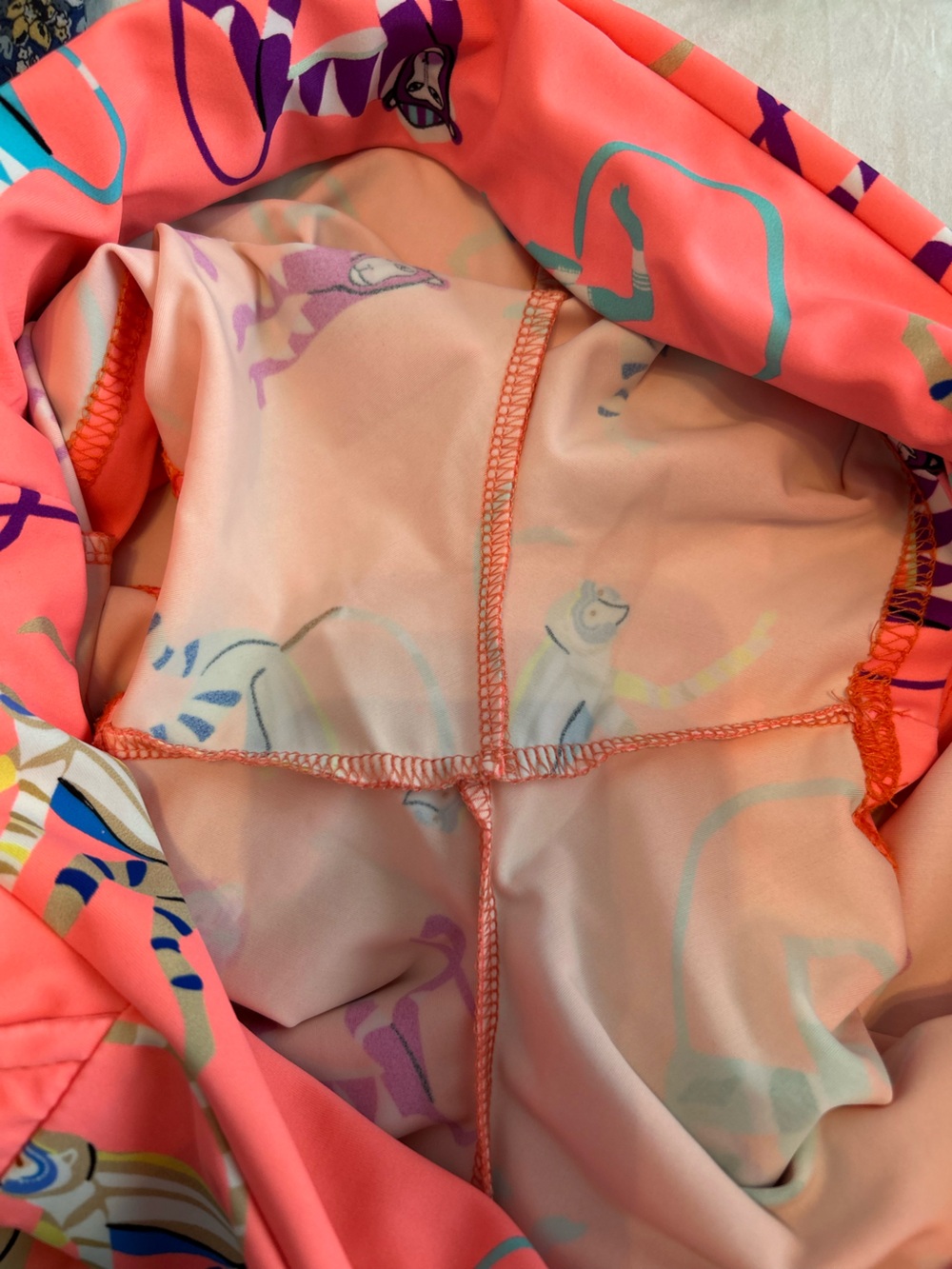 Tzu Tzu Coral Monkey Print Skort - Picture 11 of 12